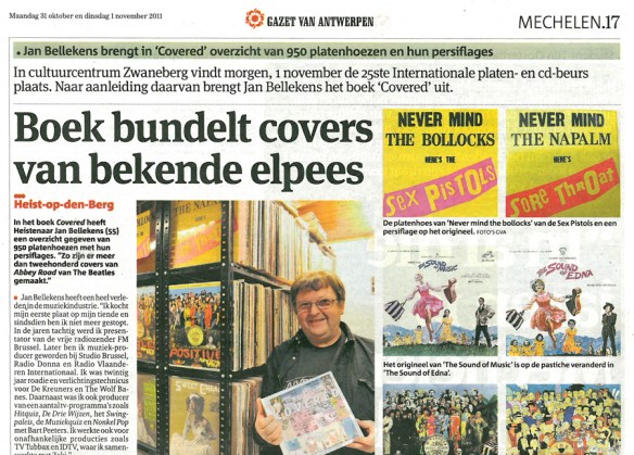 Jan Bellekens story on the Covered book in Gazet van Antwerpen 